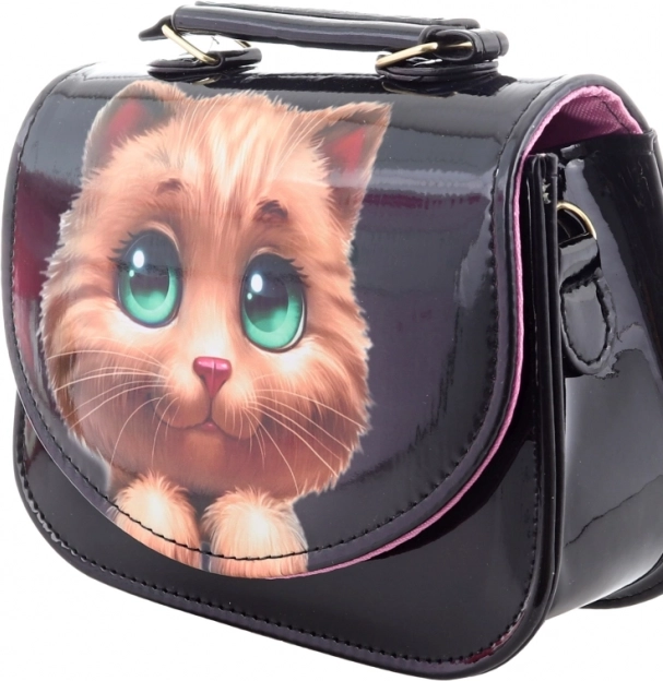 Shoulder Bag with Cat Motif