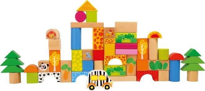 Wooden Zoo Building Blocks Set