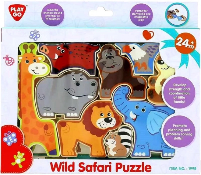 Safari Animal Block Puzzle for Toddlers