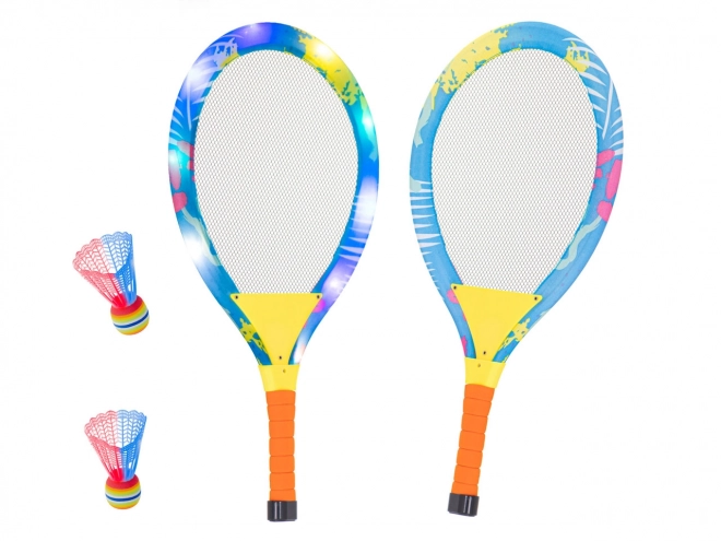 Led Glowing Badminton Racket Set