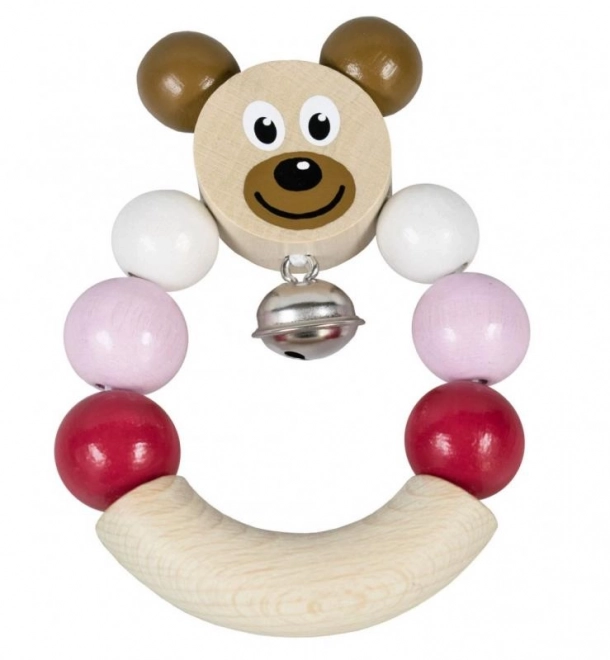 Pink Bear Baby Rattle