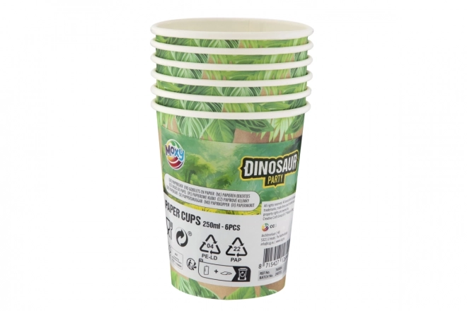 Paper Cups with Dinosaur Theme - Pack of 6