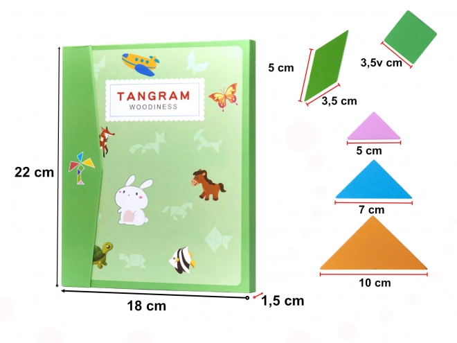 Magnetic Tangram Puzzle Book 3D Wooden Blocks