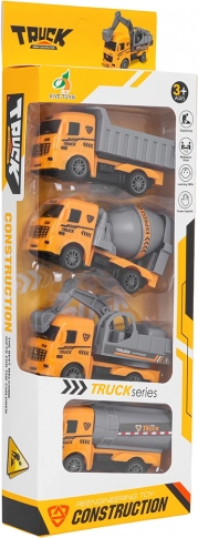 Set di veicoli da cantiere per bambini – betoniera, ribaltabile, escavatore e autobotte