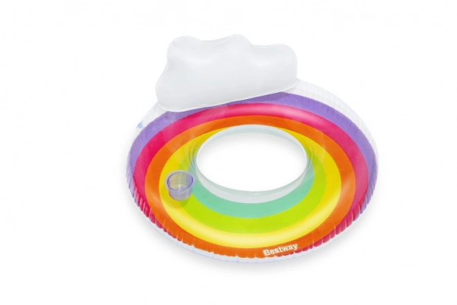 Rainbow Swim Ring with Headrest