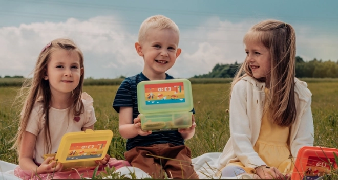 Lunch Box with Compartment Yellow