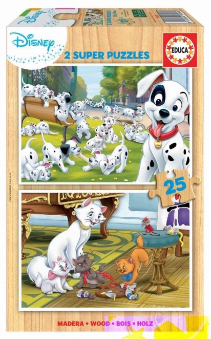 Educa Wooden Puzzle 101 Dalmatians and The Aristocats