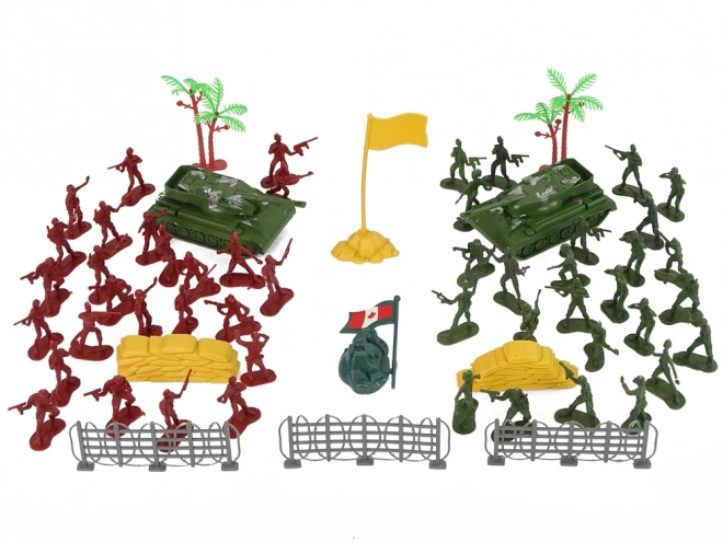 Large Military Playset with Soldiers and Tanks