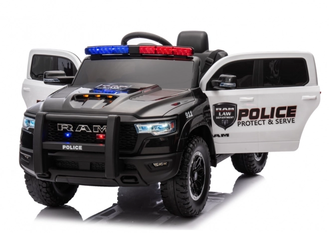 Battery-Powered Dodge Ram Police Car Black