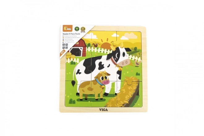 Wooden Puzzle with Cows