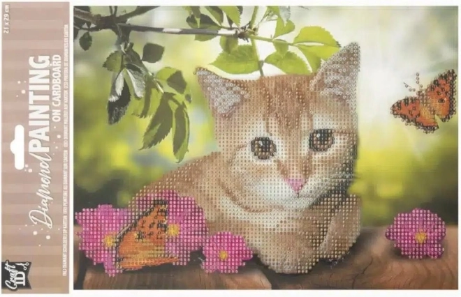 Diamond Painting on Board Kitten 29 × 21 cm