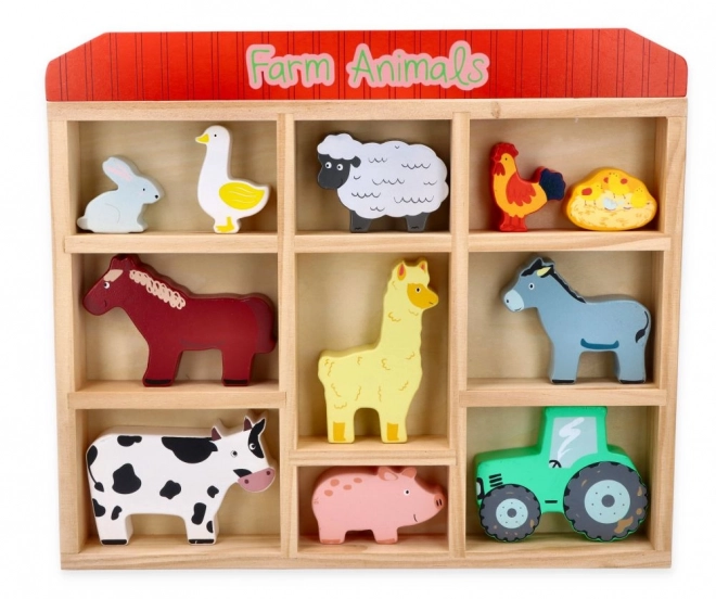 Farm Animal Set in Wooden Box