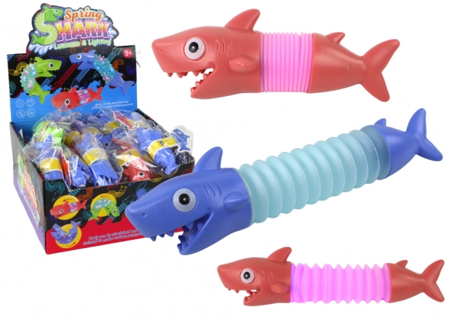 LED Glowing Stretch Shark Stress Relief Tube Toy