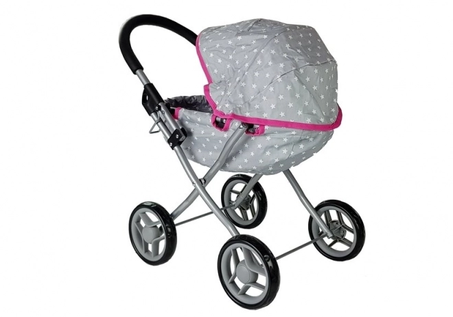 Alice doll stroller grey and pink with stars