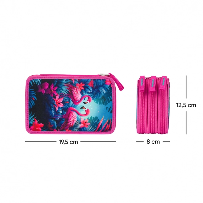 Baagl School Pencil Case - Flamingos