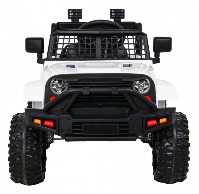 Mașină pe baterii Jeep Dark Night pentru copii + pornire lentă + EVA + LED audio – Bílé