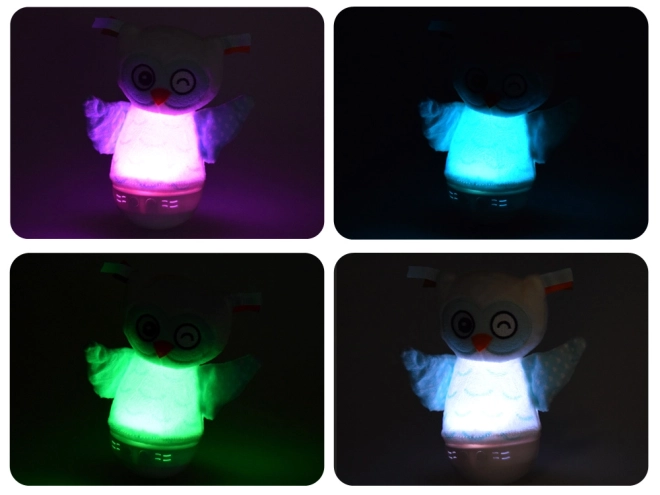 Nightlight Plush Owl with Color Change and Musical Box for Kids