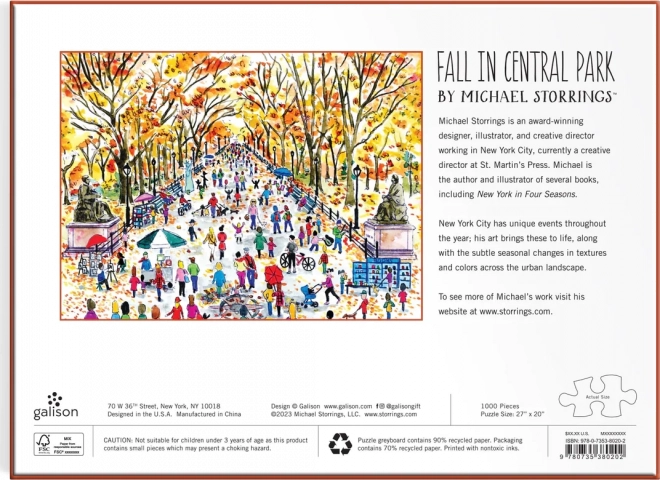 Autumn in Central Park Puzzle 1000 Pieces