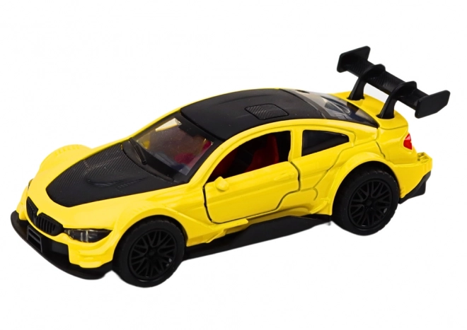 Yellow Friction Powered Sports Car 1:32 Scale