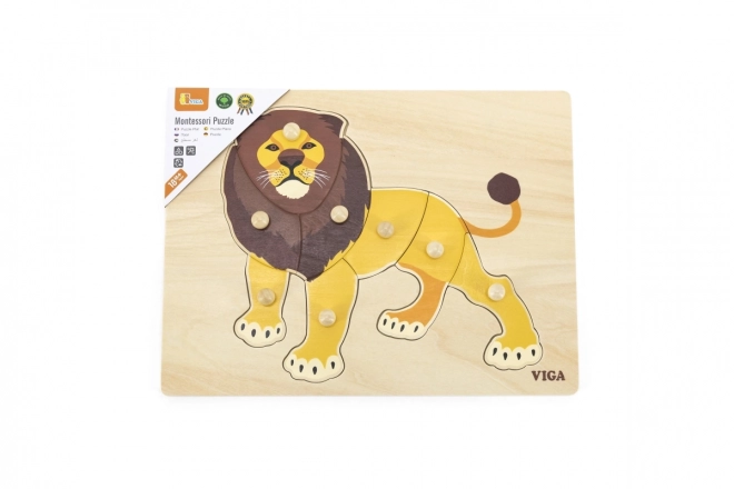 Wooden Montessori Lion Puzzle