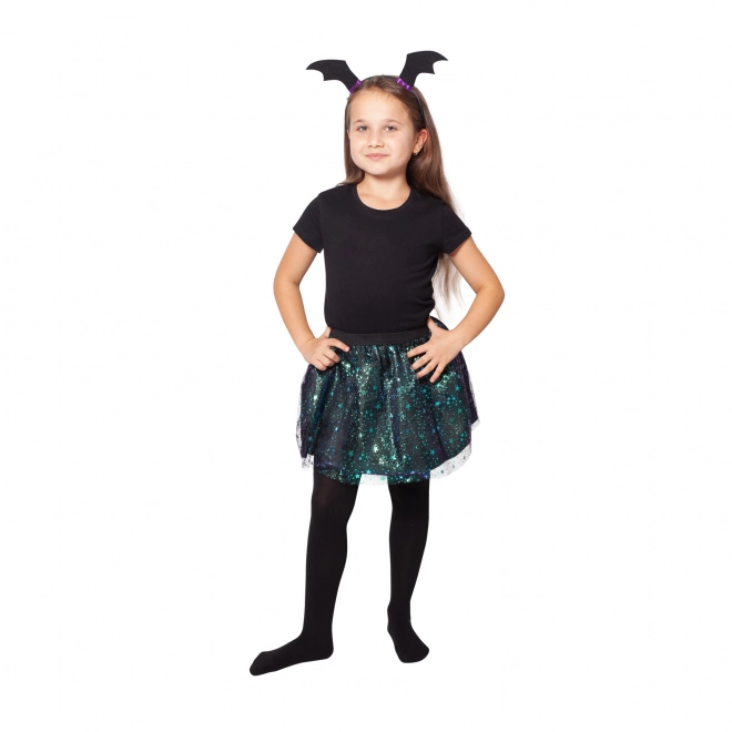 Witch Costume Set with Tutu Skirt and Bat Ears Headband