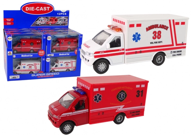 Friction Powered Rescue Ambulance Toy