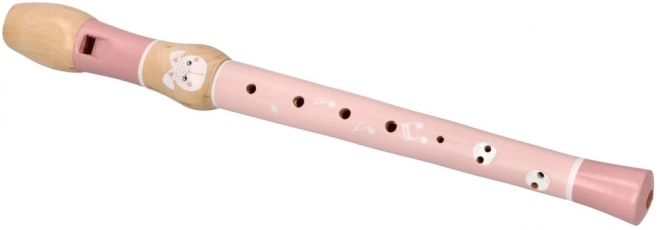 Wooden Flute with Bunny Design