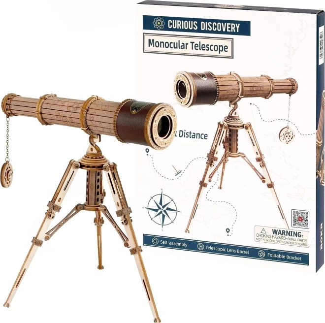 Robotic 3D Wooden Mechanical Puzzle Pirate Telescope