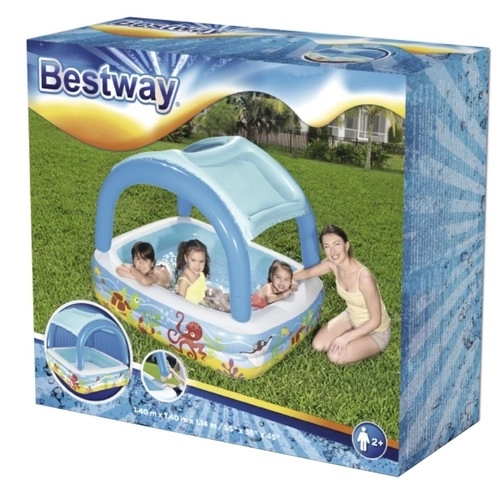 Inflatable Pool with Canopy for Kids