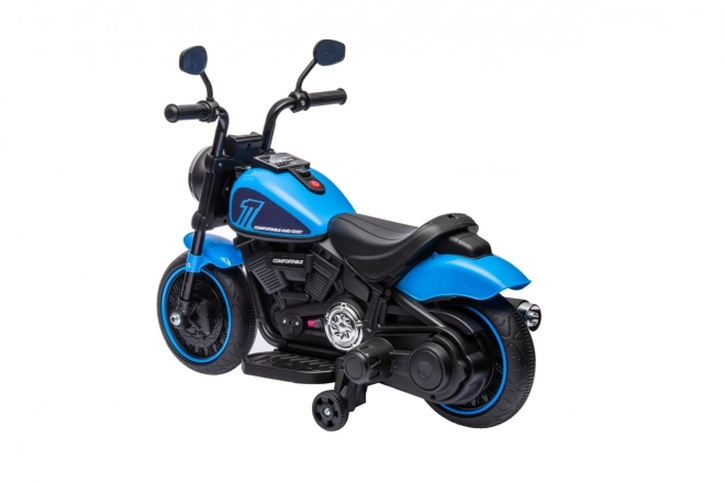 Kids Electric Chopper Motorcycle Blue with FM Radio and Audio Panel