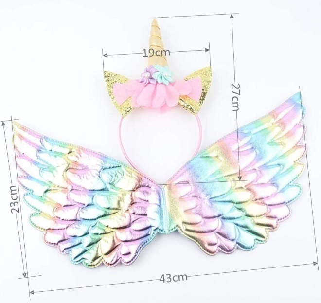 Unicorn Costume with Wings and Headband