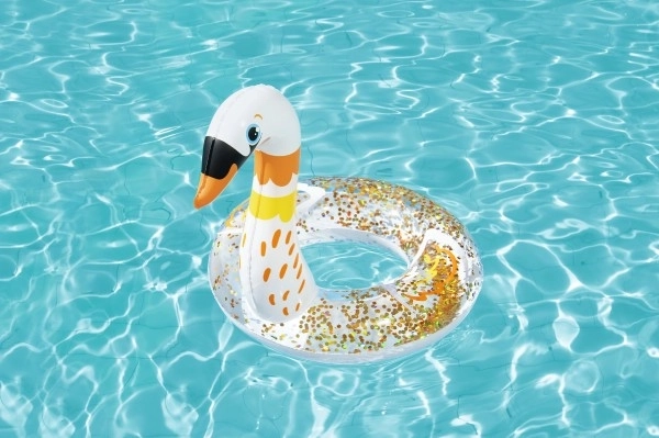 Bestway Inflatable Swan Swimming Ring with Glitter