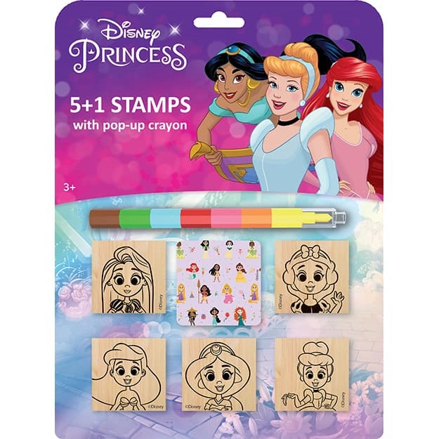 Stamp Set with Crayon Disney Princesses