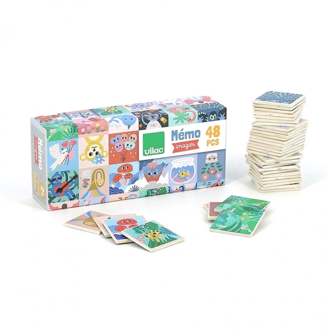 Vilac wooden memory game cheerful animals