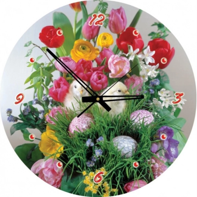 Art Puzzle Clock Spring Flowers