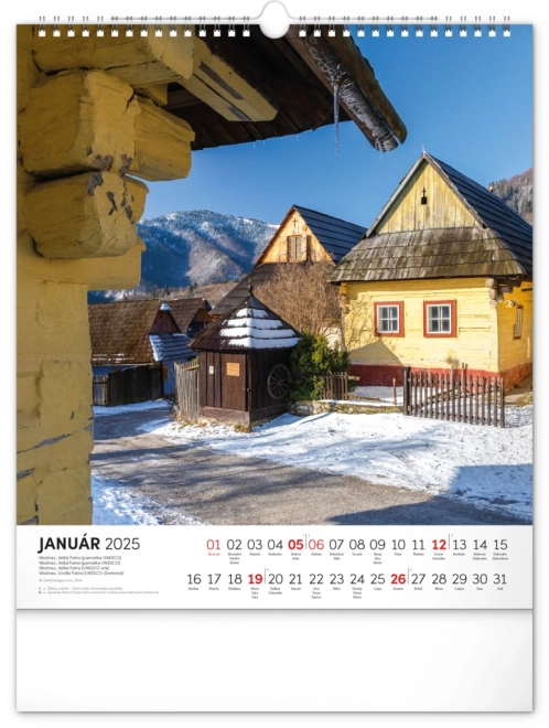 Wall Calendar Notable Sites of Slovakia 2025