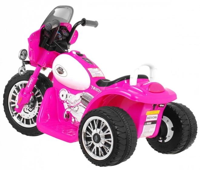 Children's Battery Operated Chopper Motorcycle Pink with 3 Wheels, Sounds, LED Lights