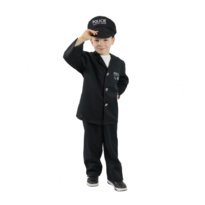 Children's Police Officer Costume with Cap - Czech Print