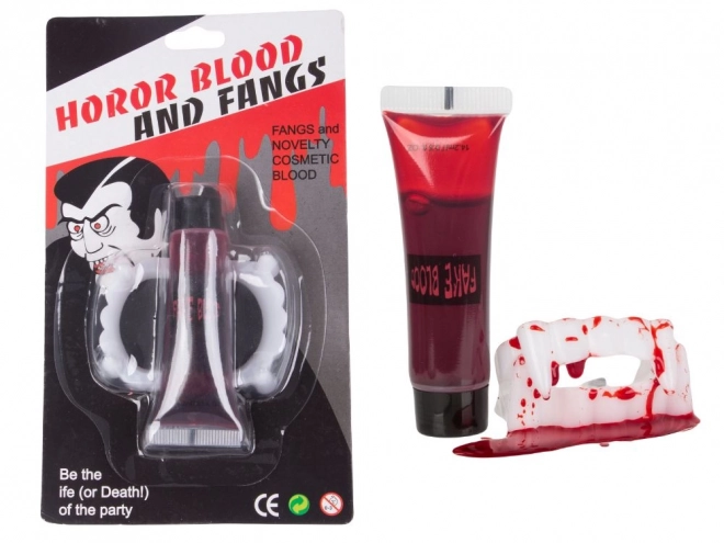 Vampire Fang Set with Fake Blood for Halloween