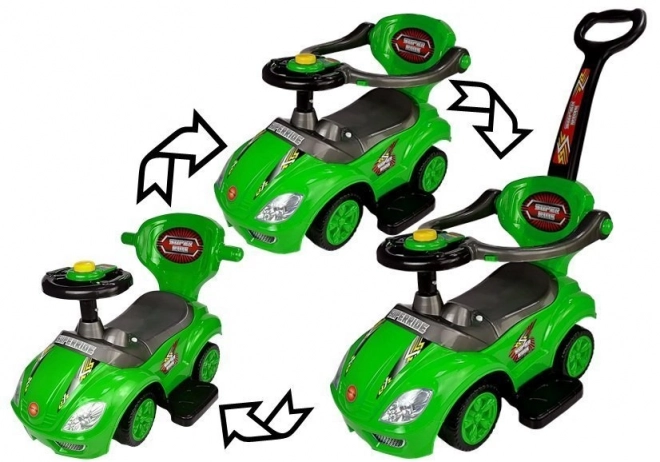 Mega Car 3-in-1 Ride-On with Pusher - Green