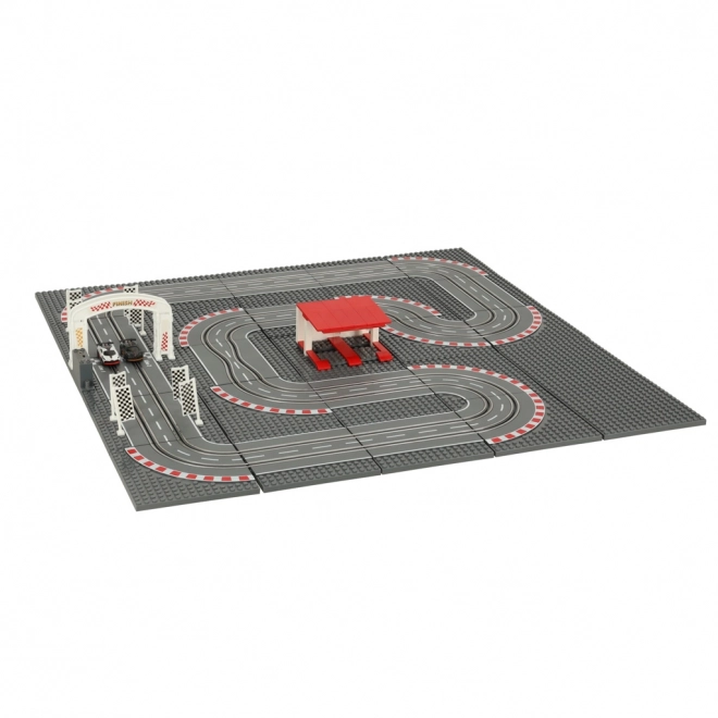 Electric Police Race Car Track and Building Blocks Set