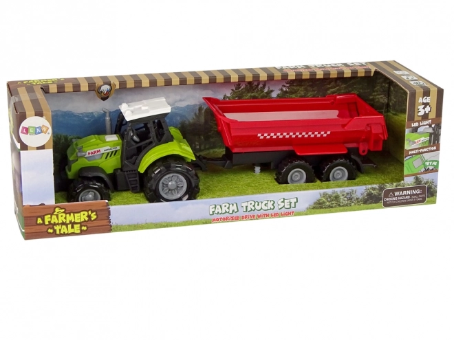 Green Tractor with Red Trailer Sound