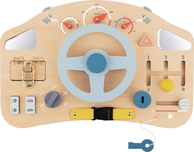 Kids Wooden Activity Steering Wheel Board