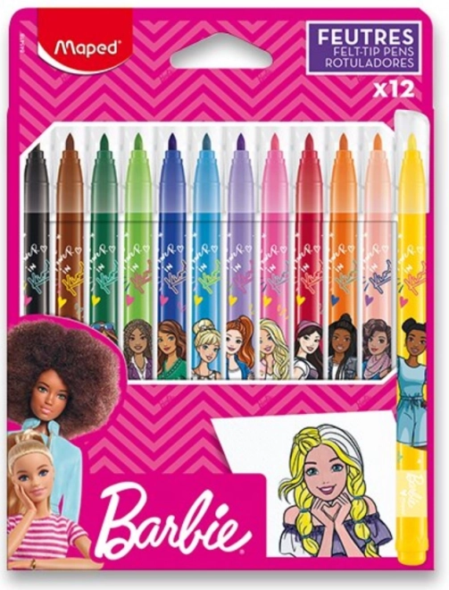 Colorful Markers Set Barbie Edition