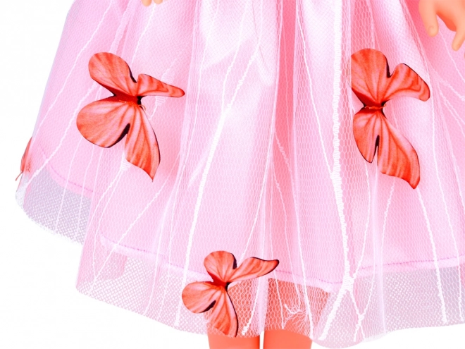 Beautiful Doll in Pink Ball Gown with Butterflies