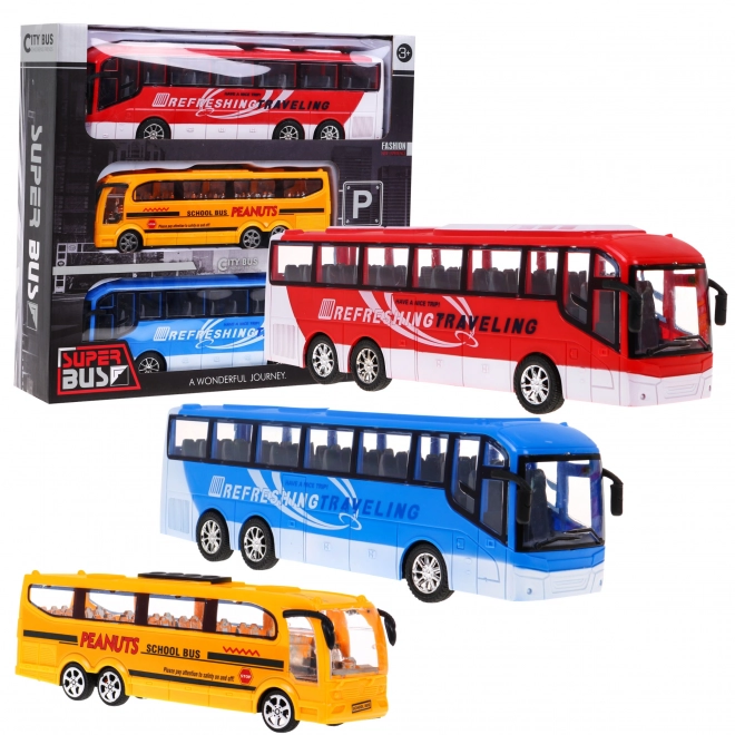 Set of Colorful Toy Buses for Kids