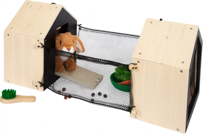 Small Foot Plush Bunny Hutch with Run