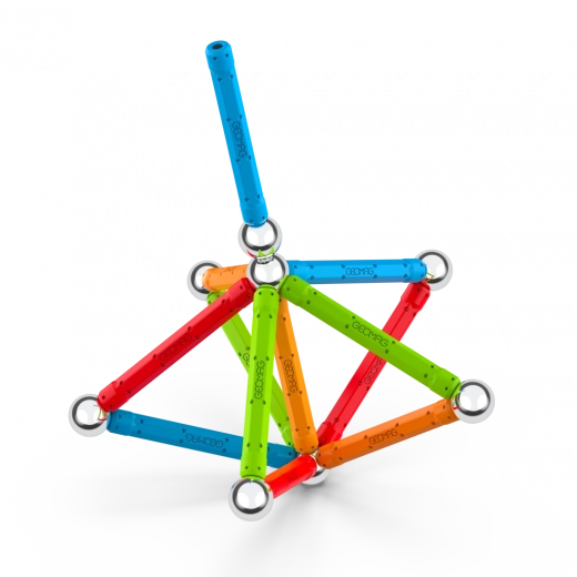 Creative building with colorful magnets