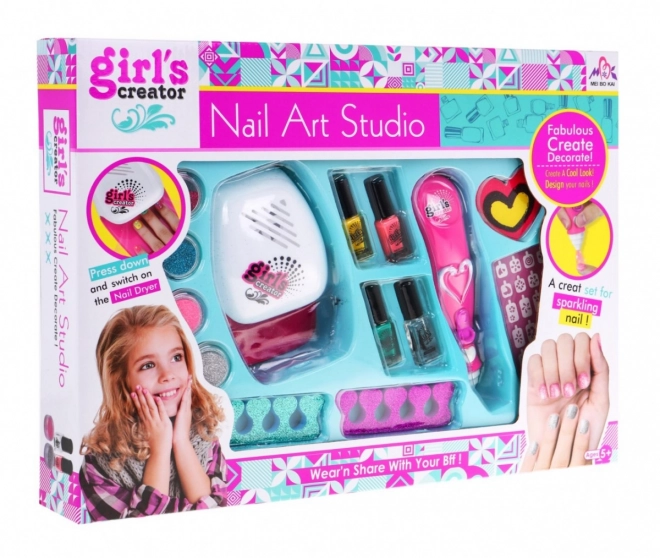 Children's Nail Art Set with Glitter Machine and Dryer