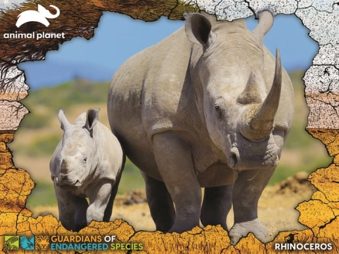 Prime 3D Puzzle Animal Planet: Endangered Species - Rhinoceros 3D Puzzle 100 Pieces